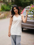 Semi party wear short top.