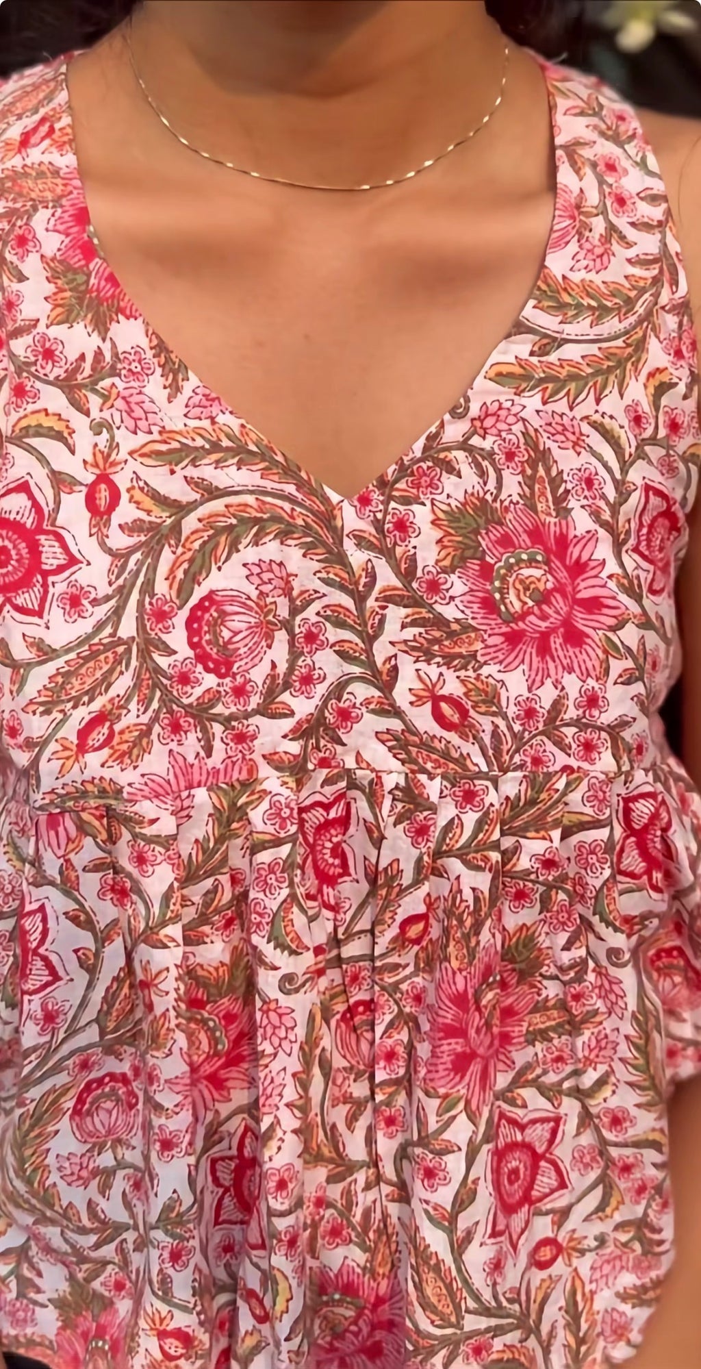 Women’s Floral Print Sleeveless Cotton Tunic – A-Line Summer Flare Top