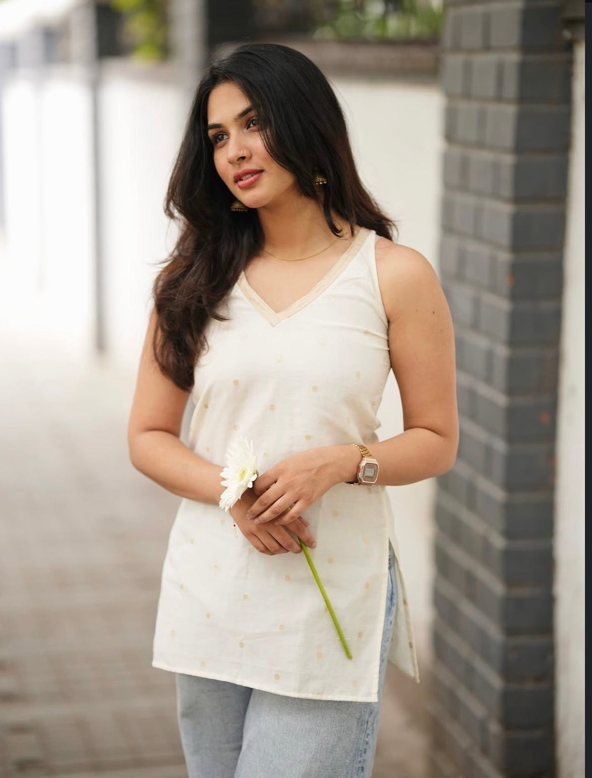 Semi party wear short top.