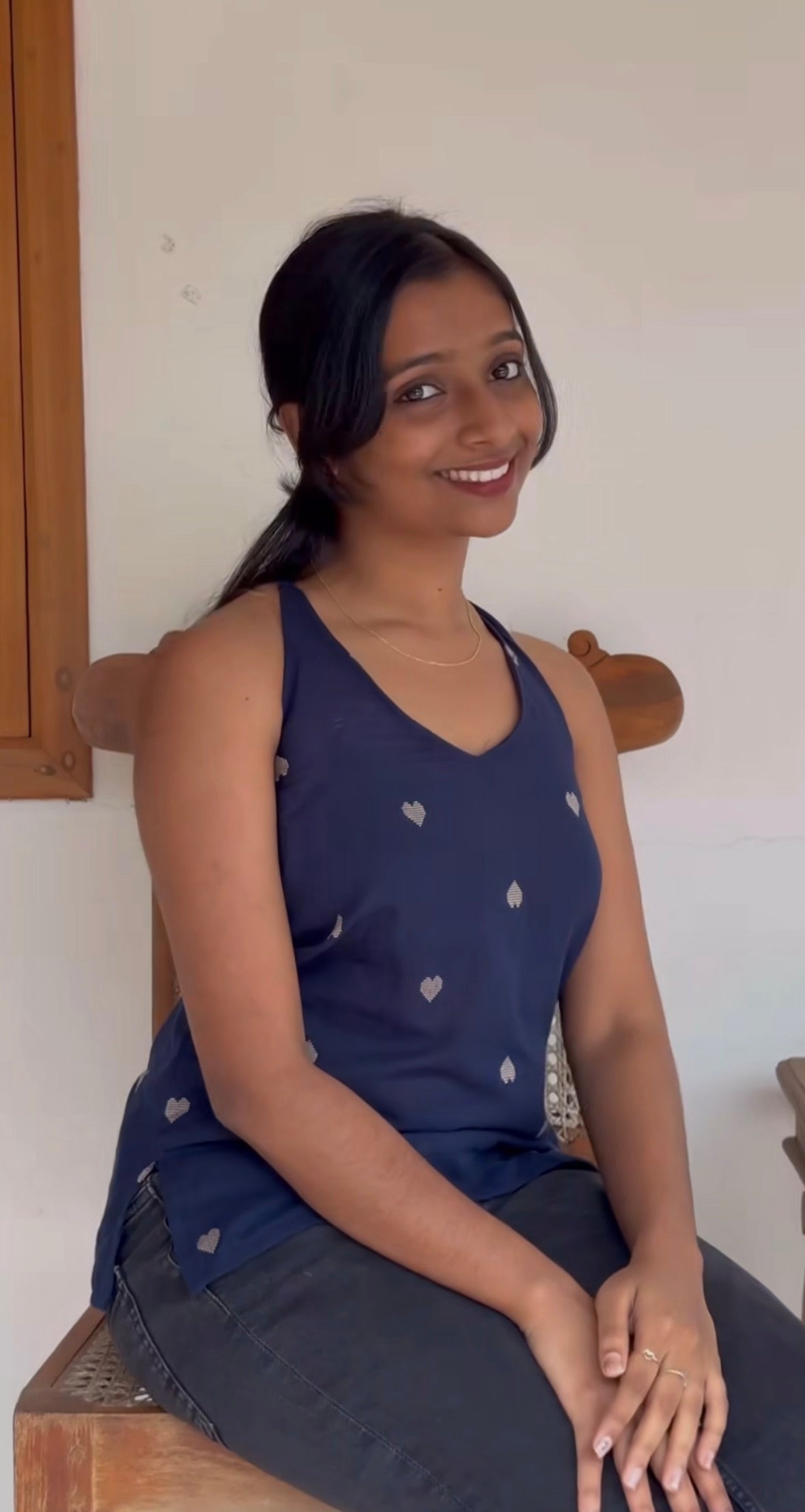 A handloom short top crafted from lightweight woven fabric, featuring a relaxed silhouette and subtle woven motifs.